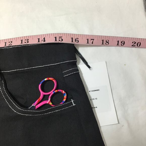 UNIQUE VINTAGE SZ 10 12 L Black White Stitch Straight Pencil Mini Skirt NWT 0B6 - Picture 6 of 7